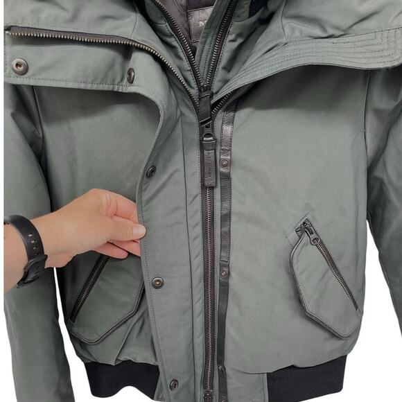 Mackage Britnie Down Jacket With Asiatic Raccoon Fur In Dark Sage size XS - Picture 5 of 12